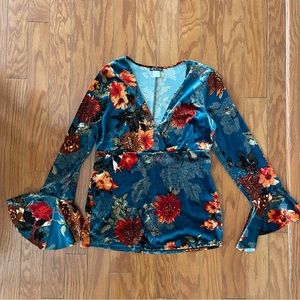 Velvet floral top
